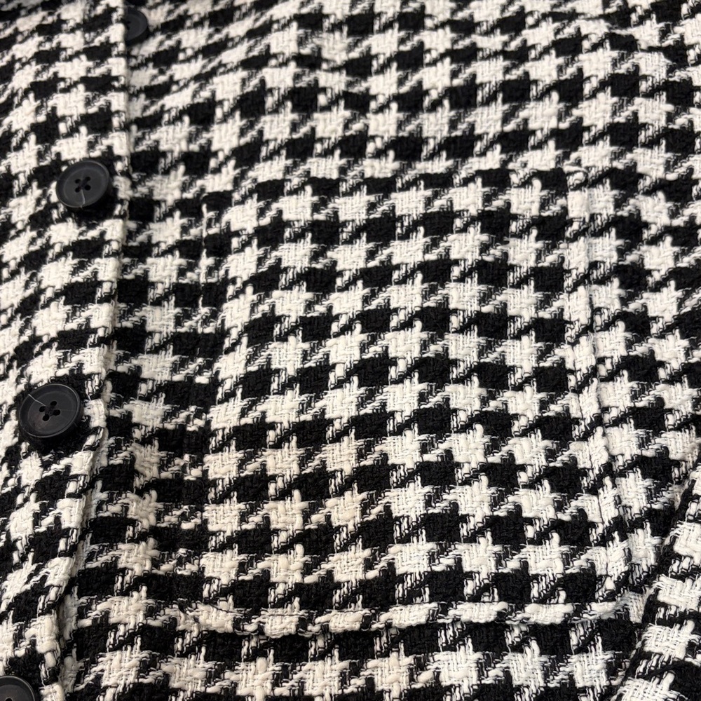 a new day Women's Long Sleeve Tweed Shacket - Black/Cream Houndstooth/NWT/M - Picture 5 of 11